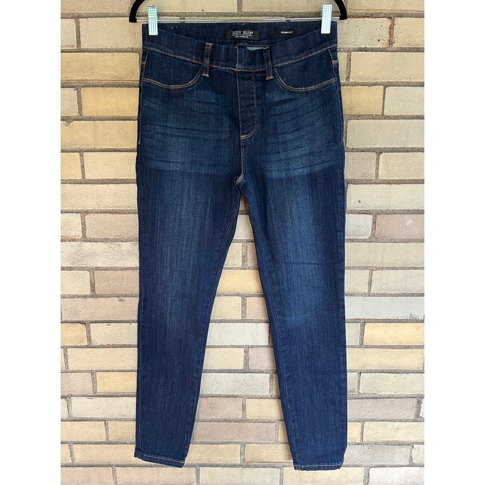 Judy Blue Skinny Fit Dark Wash Pull On Jeans Size 9/29 High Rise Stretch Denim